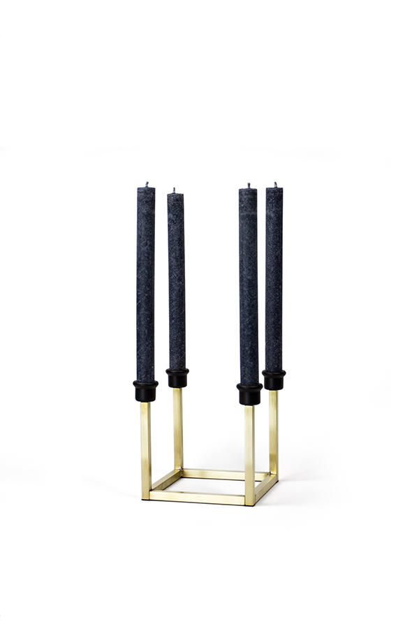 Moderner Design Messing Kerzenständer "BlackBrass"